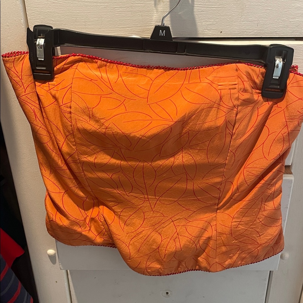 CHARLOTTE FORD ORANGE/RED ZIP UP TUBE TOP